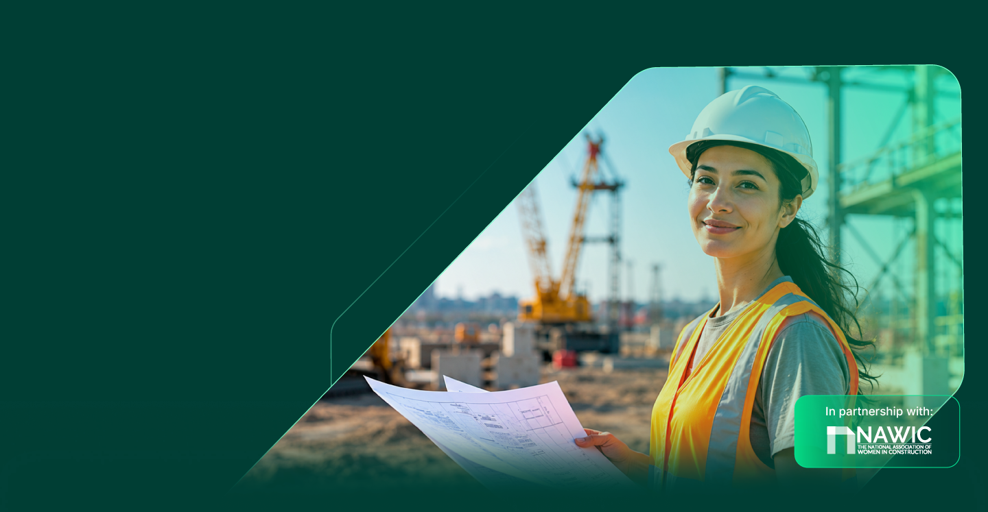 Woman in construction reviewing plans