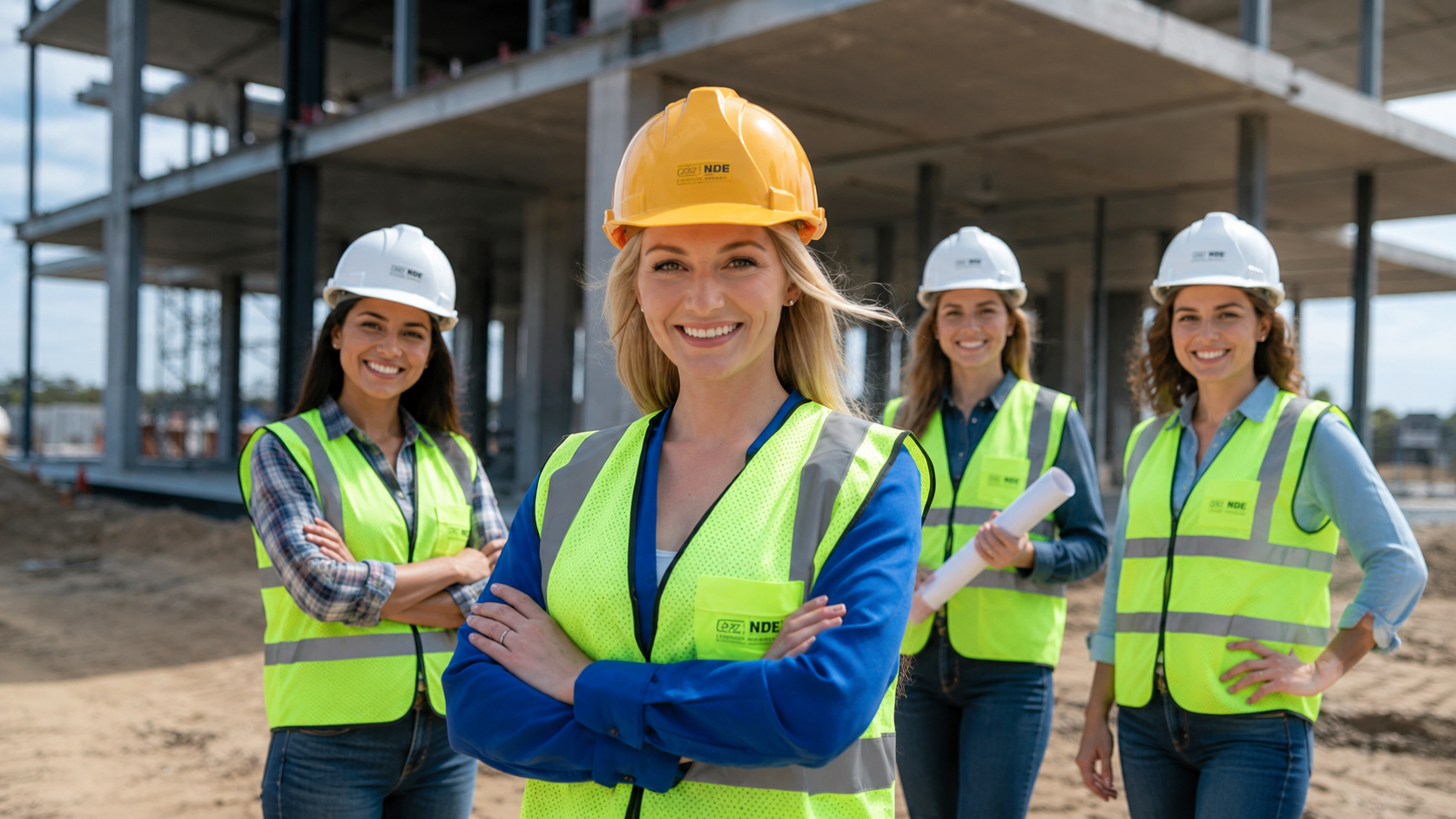 Women in construction gear