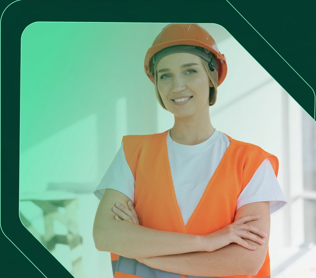 Woman in hard hat